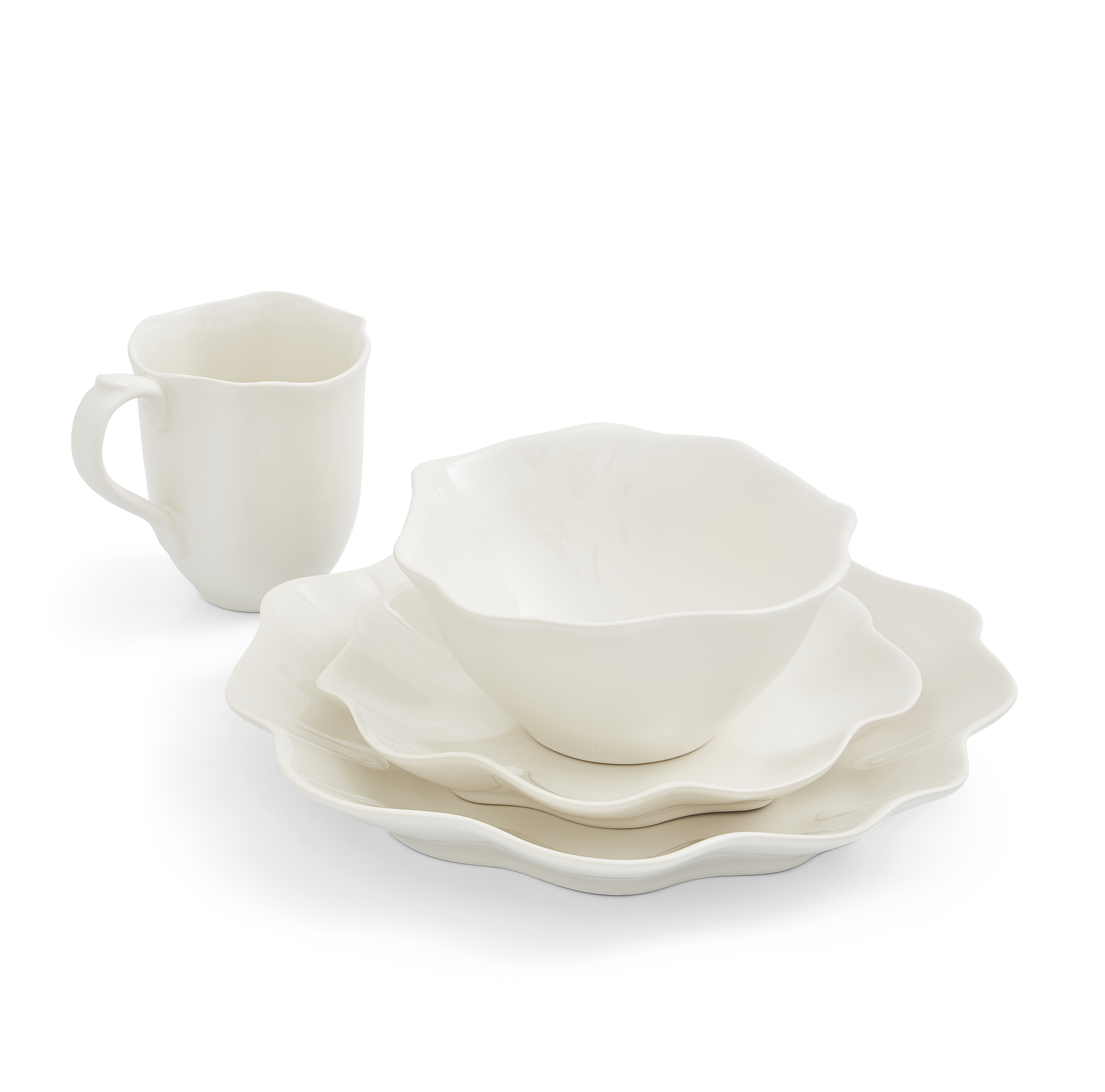 Sophie Conran Floret 4 Piece Place Setting- Creamy White image number null